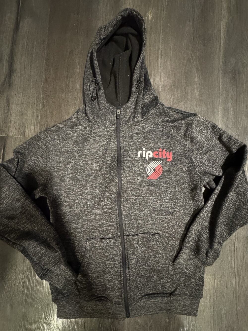 Portland Trailblazers RIP City NBA Basketball Gray Hoodie Jacket Mens Size Small